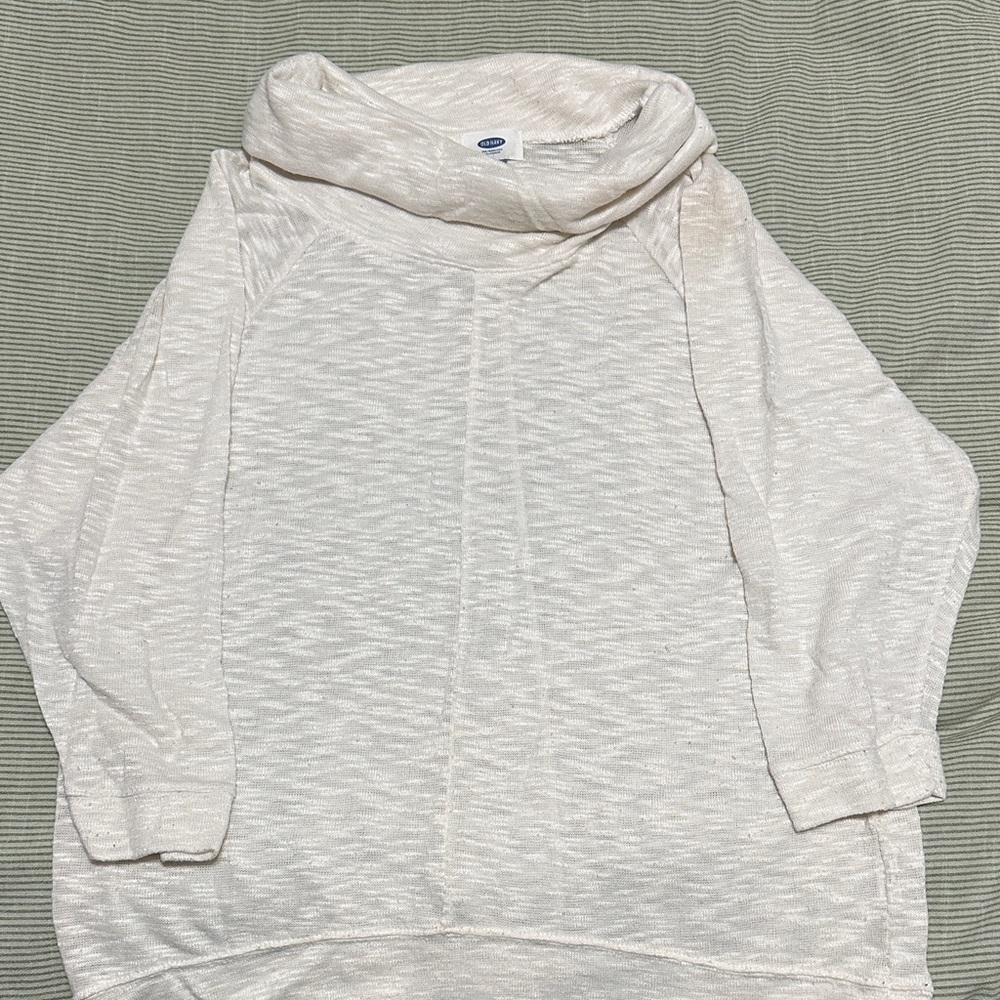 Old Navy Light Beige Cowl Neck Sweater